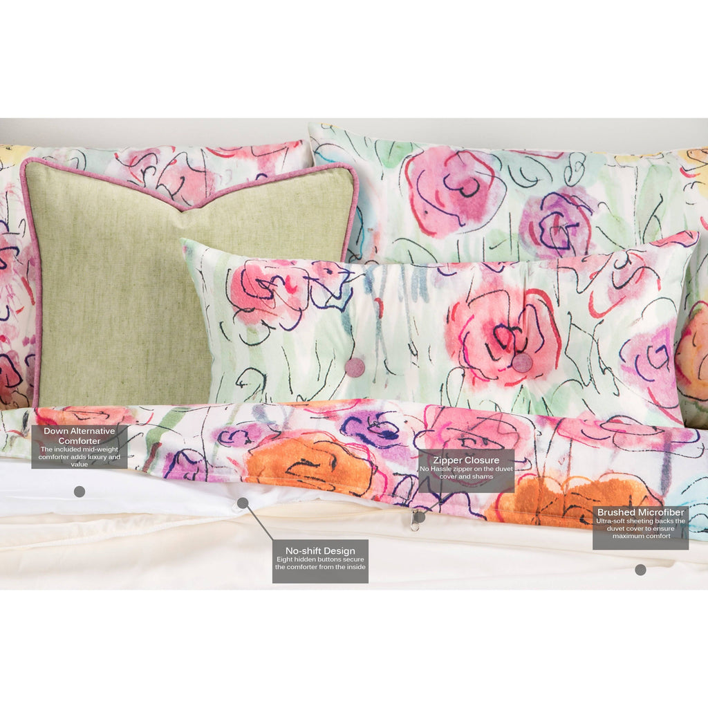 Queen Floral 6-Piece Duvet Cover Set B564