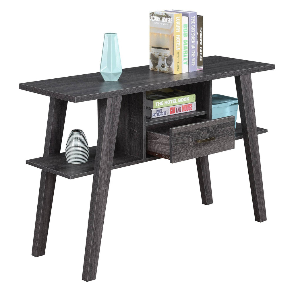 Console Table with Drawer Weathered Gray V116088