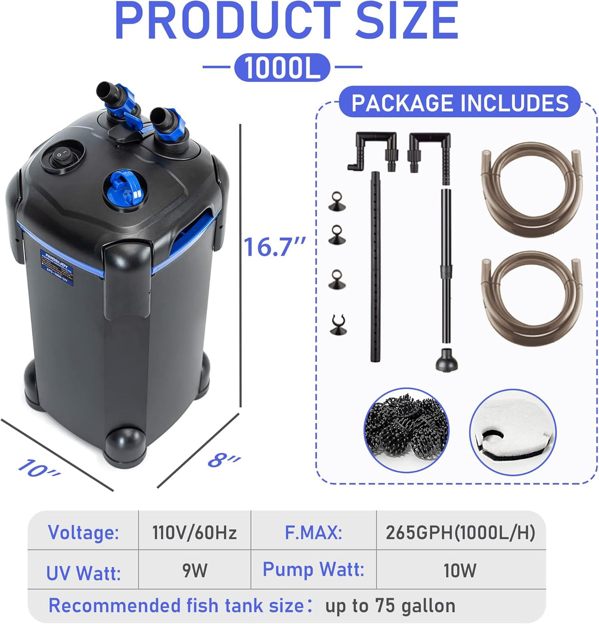 3-Stage Canister Filter for Aquariums X756