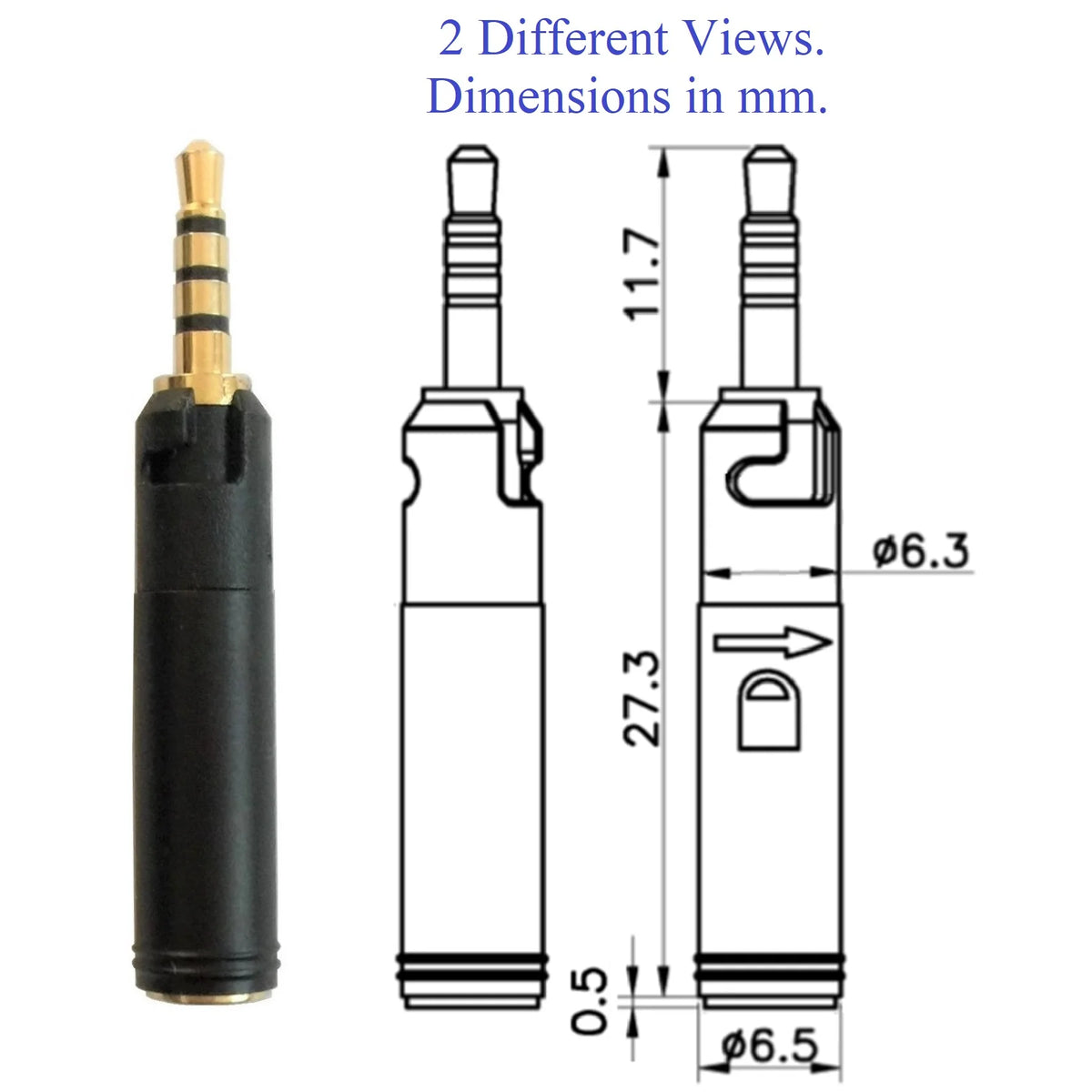2.5mm Male to 3.5mm Female Adapter W451