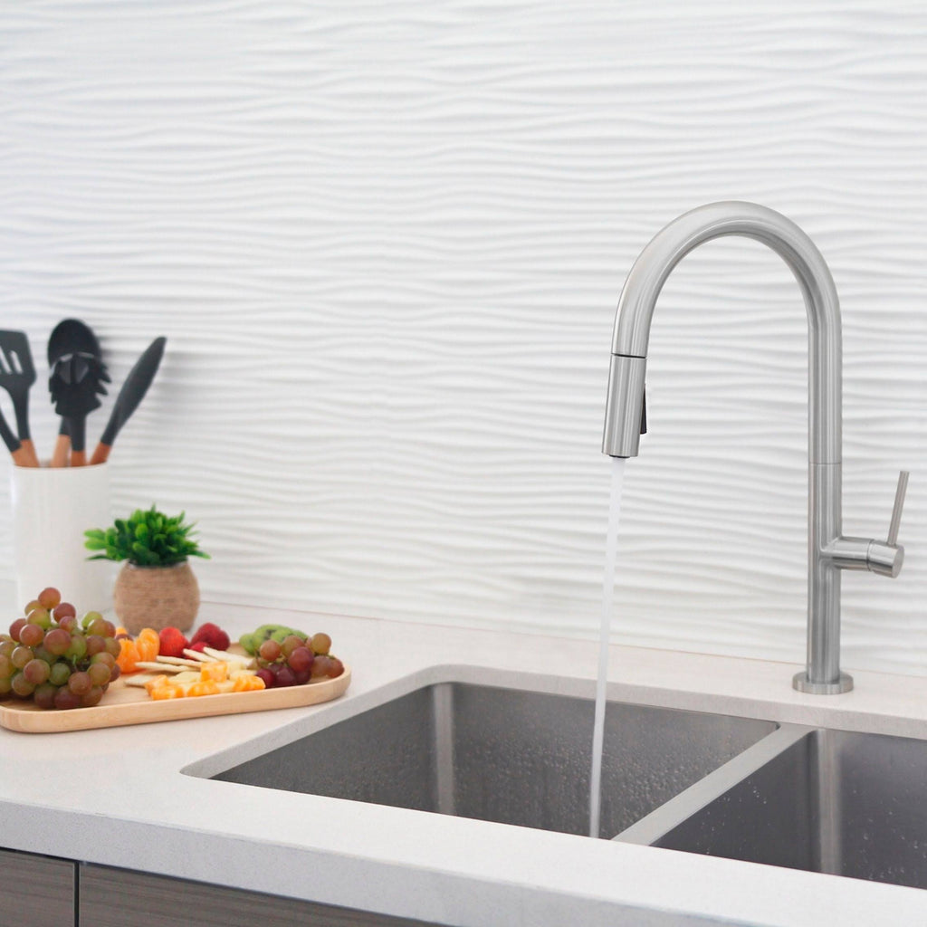 Brushed Nickel Pull Down Single Handle Kitchen Faucet D795206