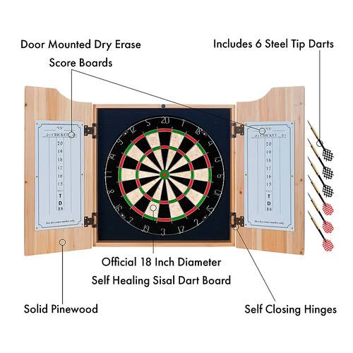 Dart Cabinet Set with Darts and Board I27065