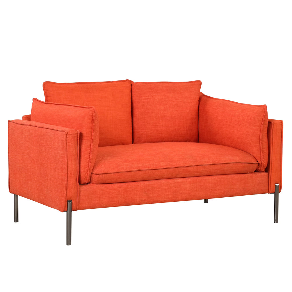 Linen Fabric Loveseat Couch I2794