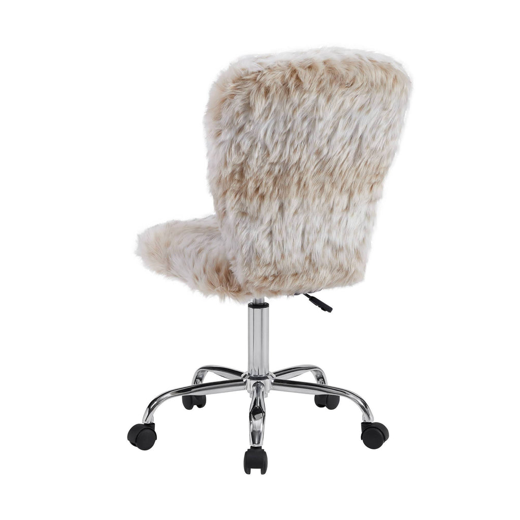 Faux Flokati Armless Office Chair Snow Leopard N144