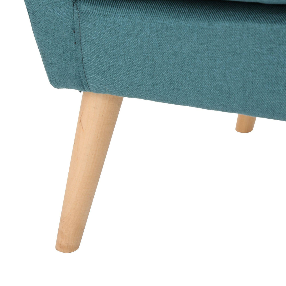 Teal Green and Brown Tufted Club Chair E460537