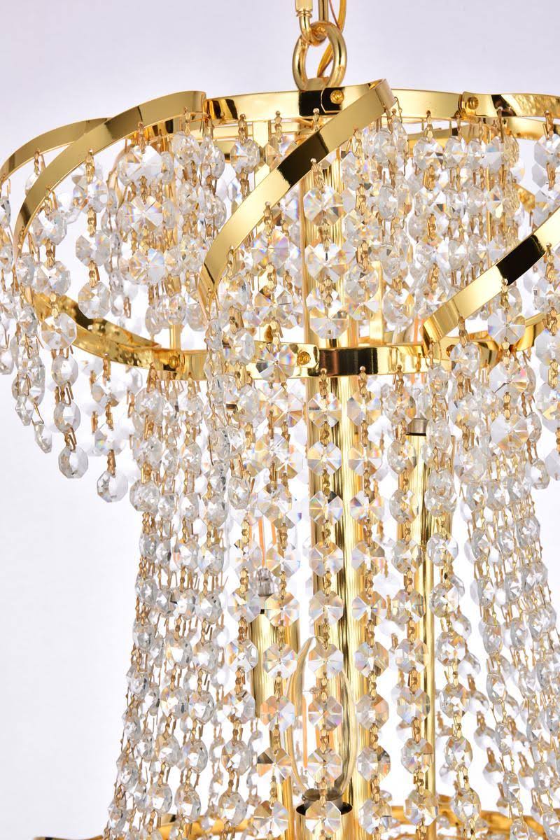 11 Light Gold Chandelier Clear Crystal E8508