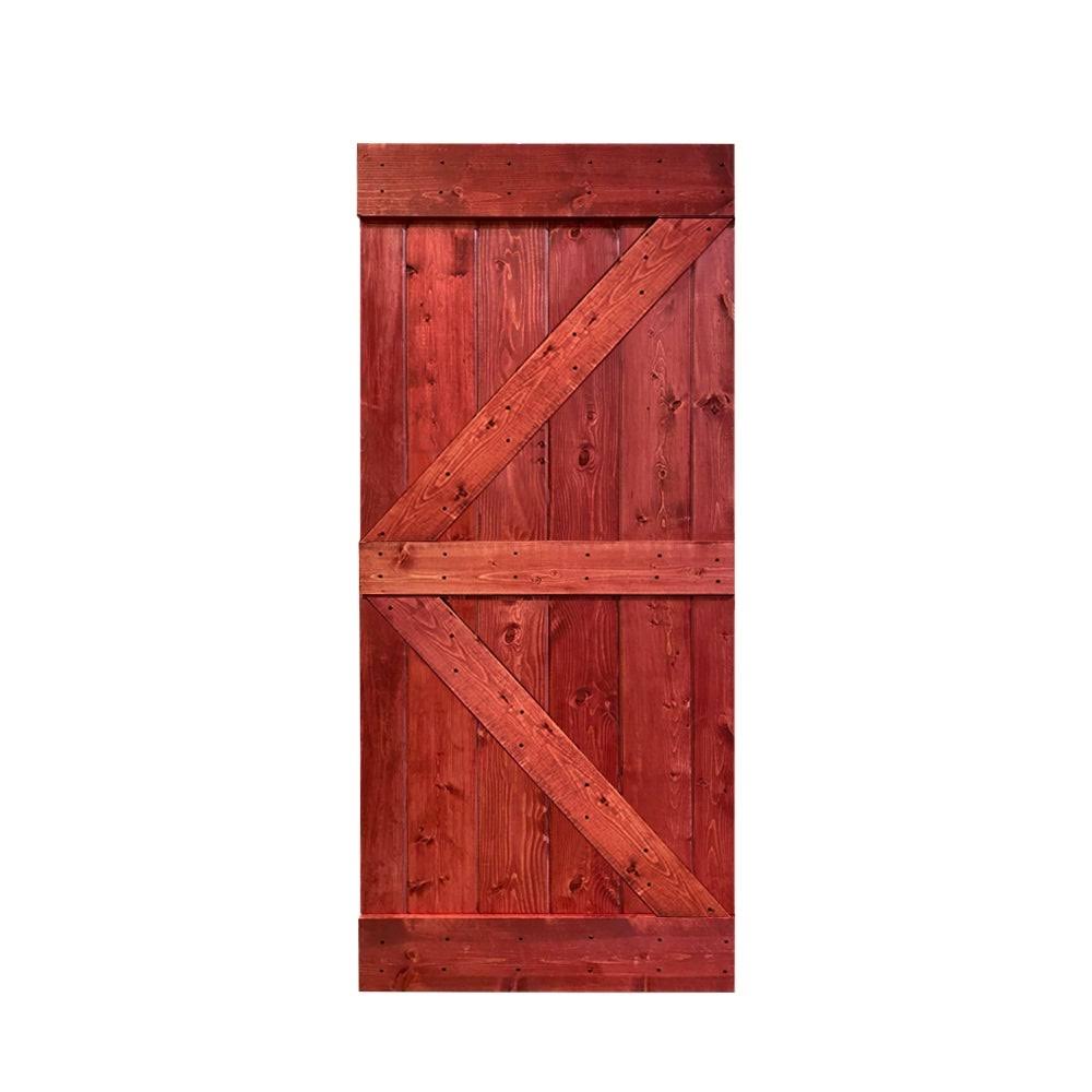 Ocean Blue Stained Solid Pine Wood Interior Sliding Barn Door Slab N8781