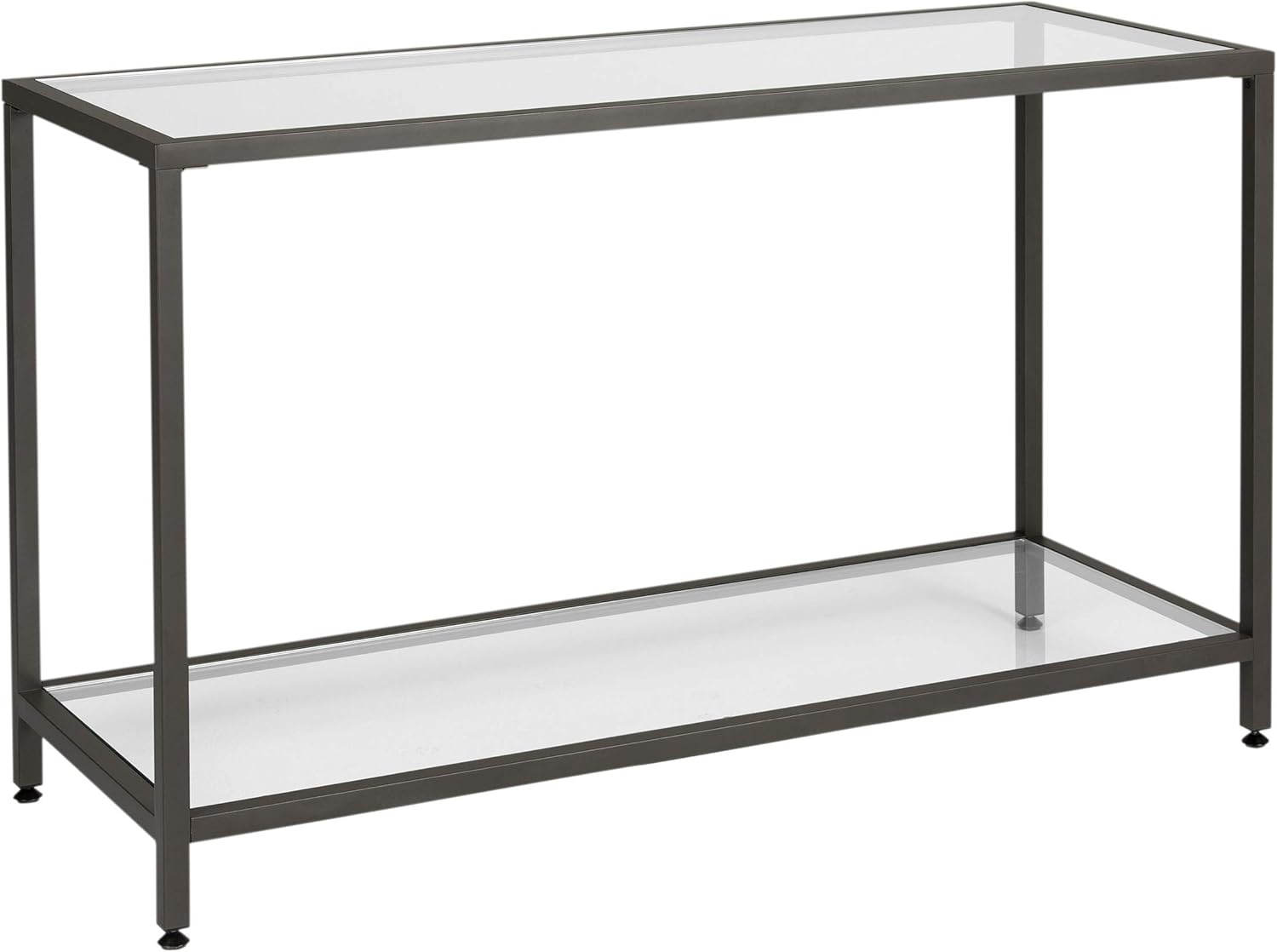 Pewter End Table with Clear Glass C997