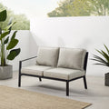 Taupe Matte Black Outdoor Metal Sectional Loveseat B655269