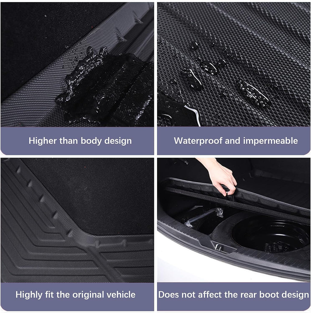 Black TPO All Weather Heavy Duty Waterproof Rear Cargo Tray Trunk Floor Mat Protector E494996