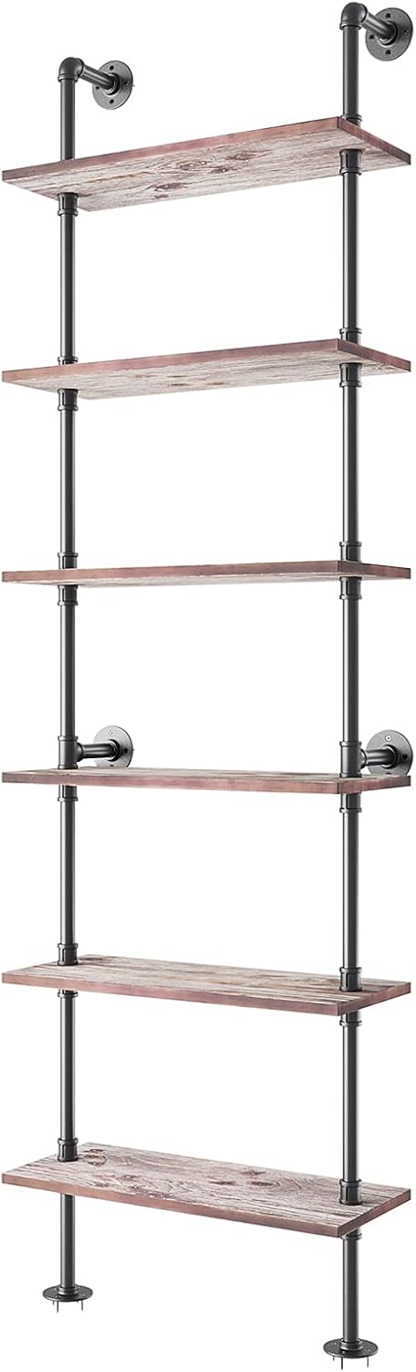 6 Tier Solid Wood Ladder Shelf Q9582