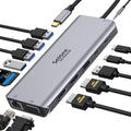 USB C Docking Station Dual Monitor 14 in 1 4K HDMI VGA Gigabit Ethernet 100W PD SD TF Card Reader 3.5mm Audio M407074