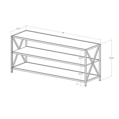 Industrial Metal and Wood 3-Shelf Bookcase Slate Gray/Black Metal L7689