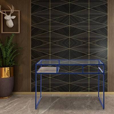 Blue Rectangular Writing Desk J722