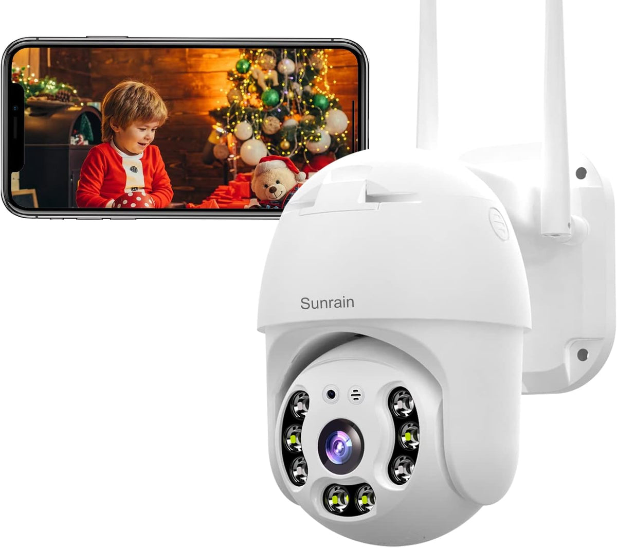 3MP 2K PTZ Outdoor Security Camera with Auto Tracking, Color Night Vision, IP66 Waterproof F640