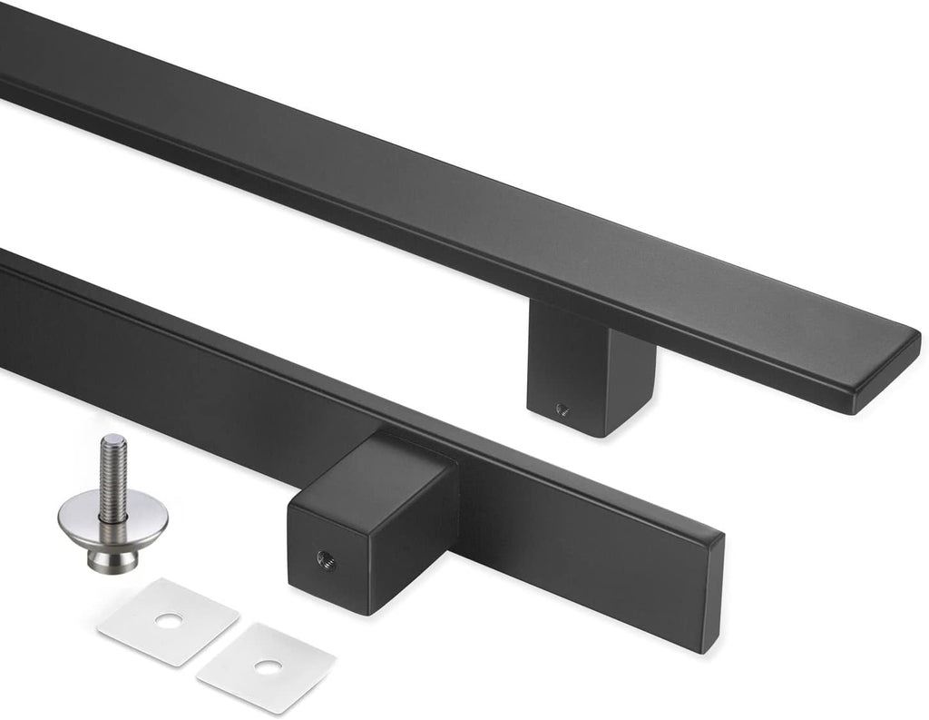 18 inches Solid Stainless Steel Push Pull Door Handle, Matte Black, Pack of 2 F234