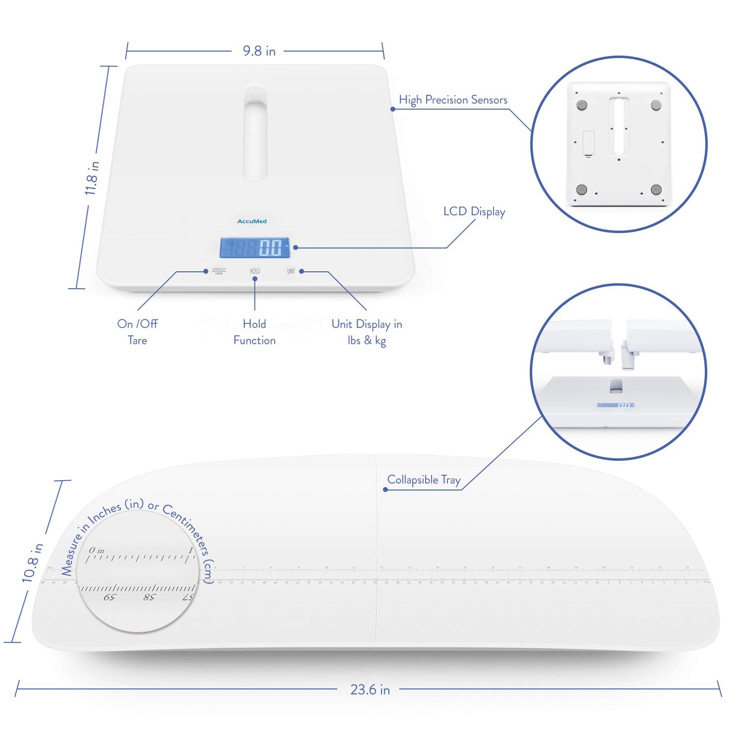 Digital Baby Scale with Blue Backlight Q364