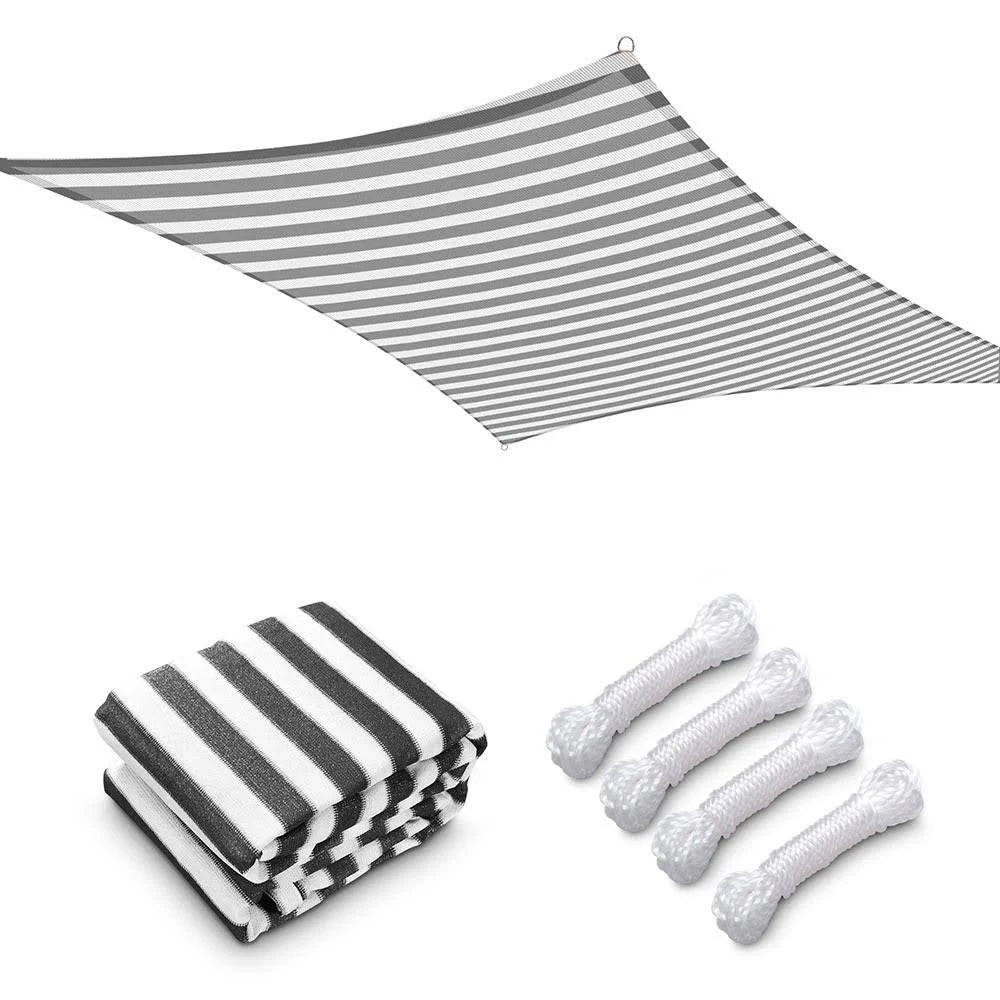 Gray White Rectangle Sun Shade Canopy 20ftx23ft M54857