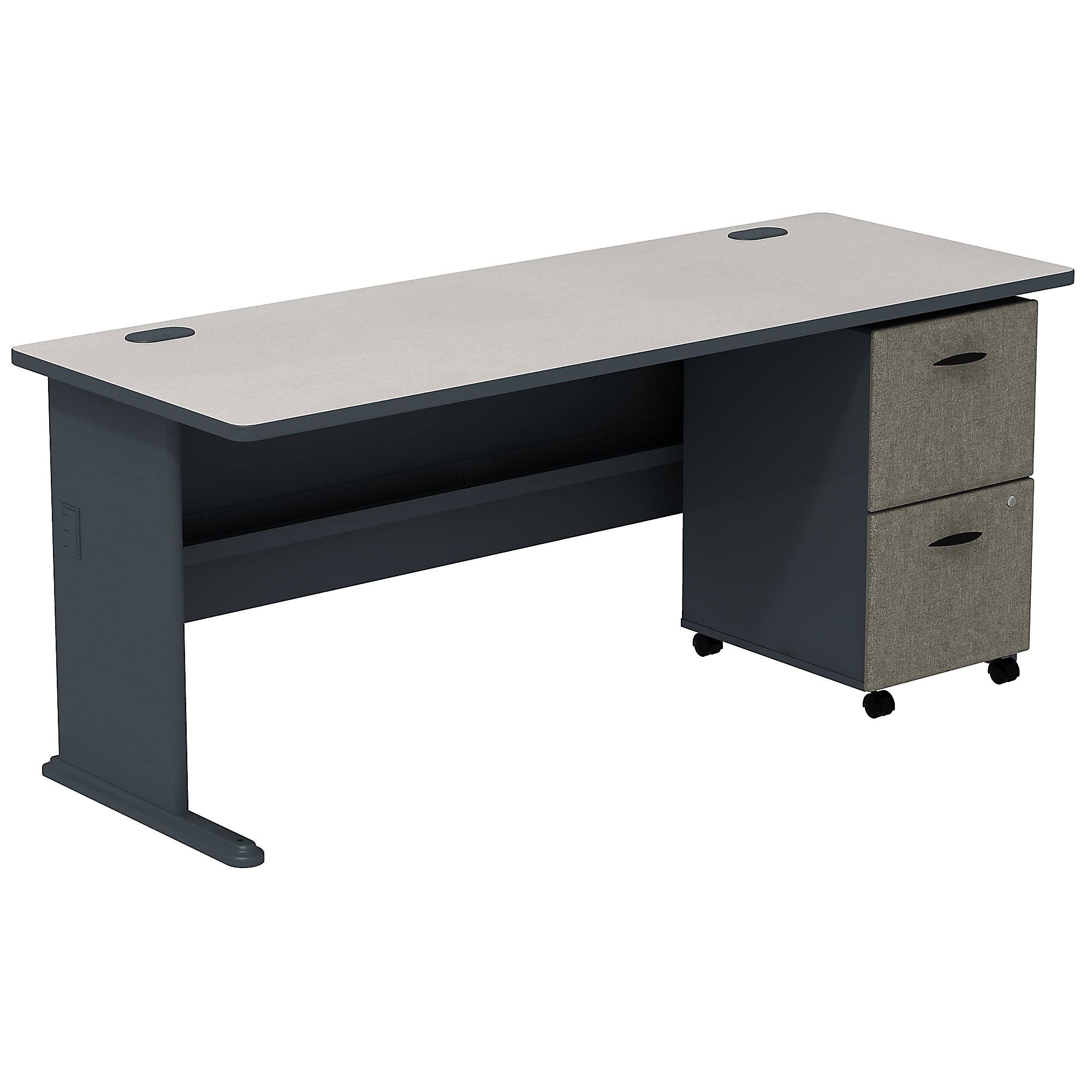 Desk with 2 Drawer Mobile Pedestal O334