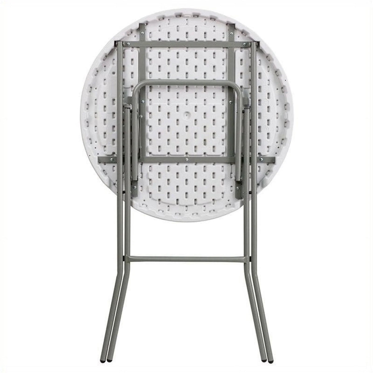 Round Granite Bar Height Folding Table in White S741
