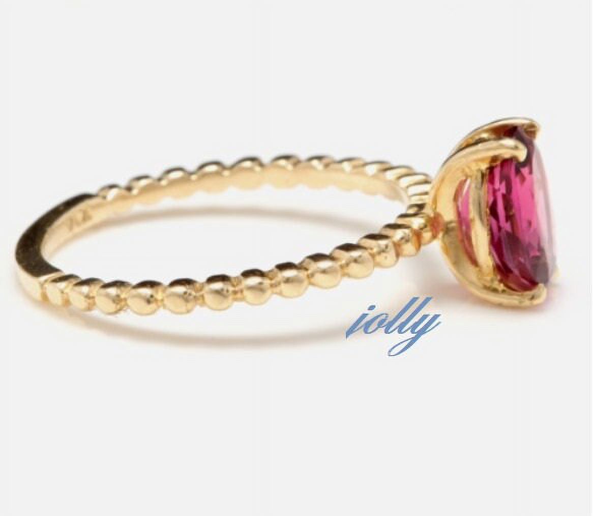 Natural Tourmaline Ring, 14k Gold Filled Oval Cut Tourmaline Engagement Ring V290