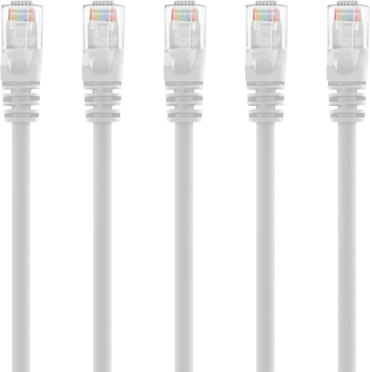 100-Pack Cat 6 Ethernet Cable White 0.5 Feet I50079