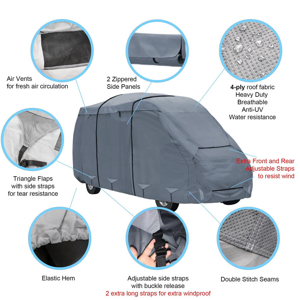 Class B RV Cover 4 Layers Heavy Duty Water-Resistance J7664