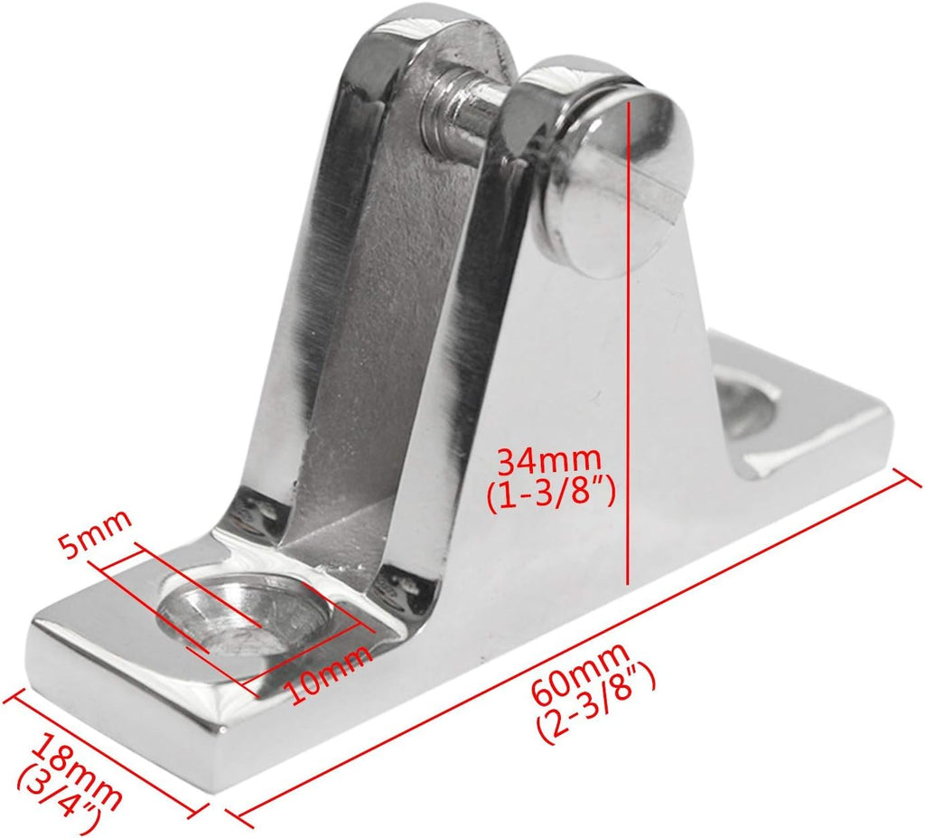 Bimini Top 3-Bow Stainless Steel Boat Hardware 12Set Pack of 2 T6027