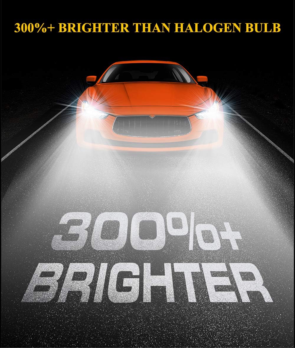 9005/HB3 LED High Beam + H11/H8/H9 LED Low Beam Headlight Bulbs Combo Kit, 12000LM Per Pair 6500K Xenon White (Pack of 4) A928565