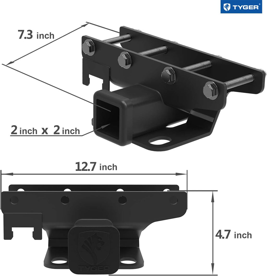 Hitch & Cover Kit 2 inch Rear Receiver Hitch Tow Towing Trailer Hitch Pack of 2 Y11583