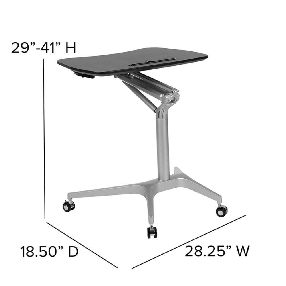 Black Ergonomic Desk with Adjustable Range 29x22-41x22 F79383