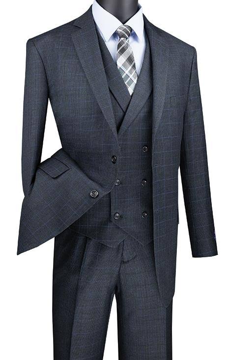 Charcoal Regular Fit 3 Piece Suit 40 Long L252932