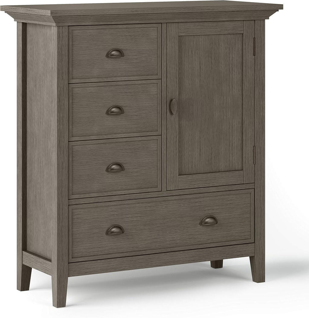 Solid Wood Storage Cabinet with 3 Small Drawers and 1 Large Drawer W71796