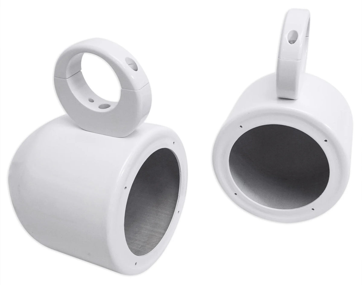 5.25" 360° Swivel White Aluminum Surface Mount Speaker Pods O406812