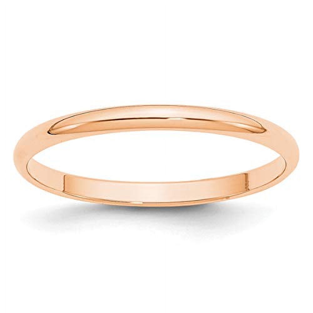 10K Rose Gold Half Round Band Ring Size 6.5 J293217