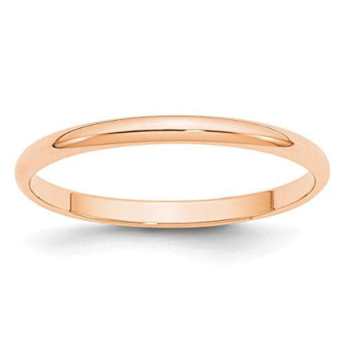 10K Rose Gold Half Round Band Ring Size 6.5 J293217