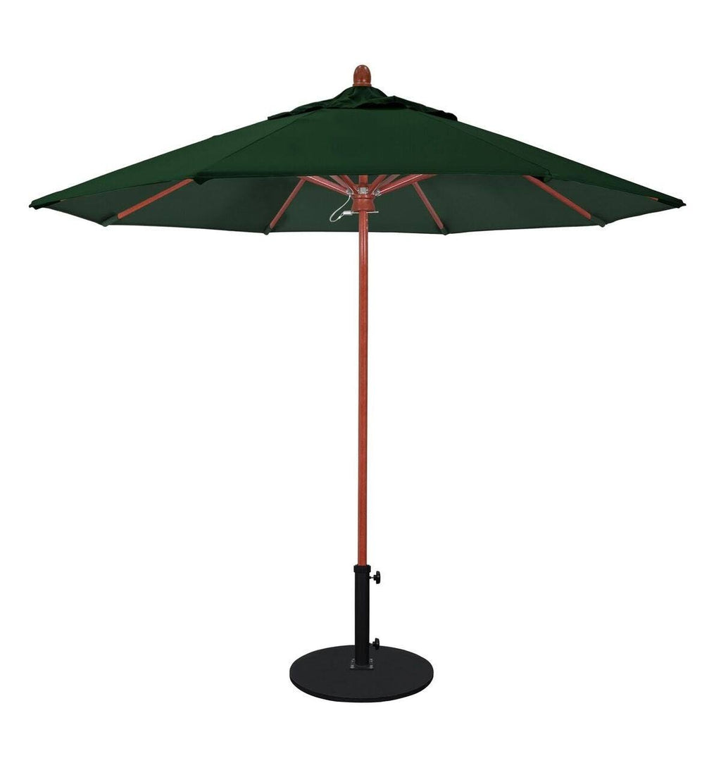 Forest Red Oak Fiberglass Pole Market Umbrella with Pulley Lift D1883