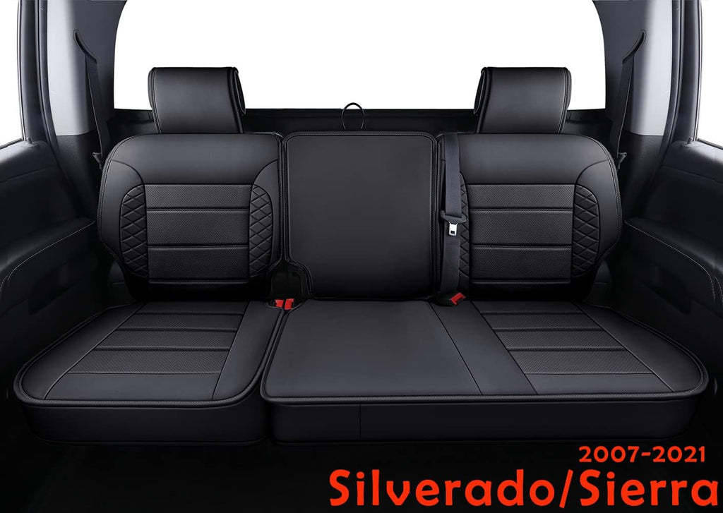 Brown Faux Leather Seat Covers Full Set for Crew Cab F276364