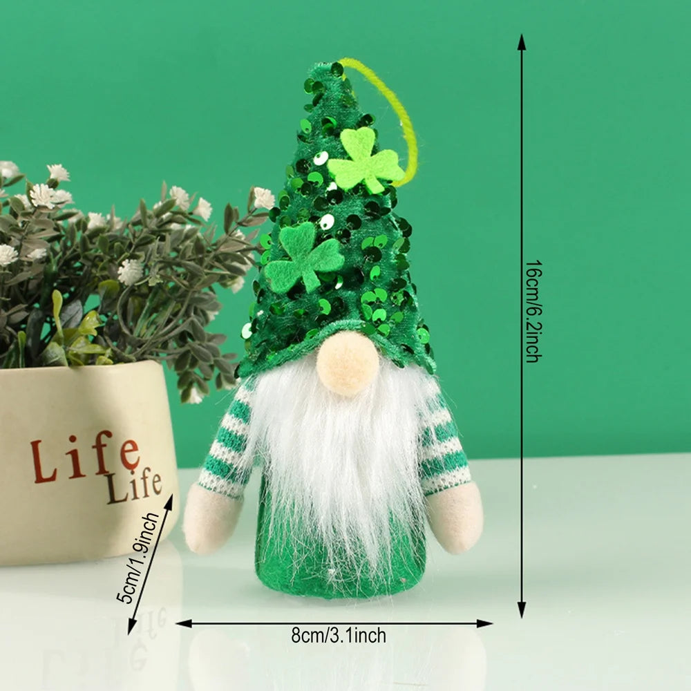 2 Pack St Patricks Day Gnome Plush Elf Decorations Table Decor Ornament Dwarf Figurines Green Handmade Faceless Gnome T3958