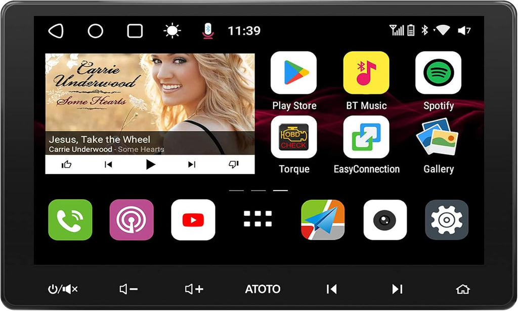10 inch Double-DIN Car Stereo with Wireless CarPlay & Android Auto W613346