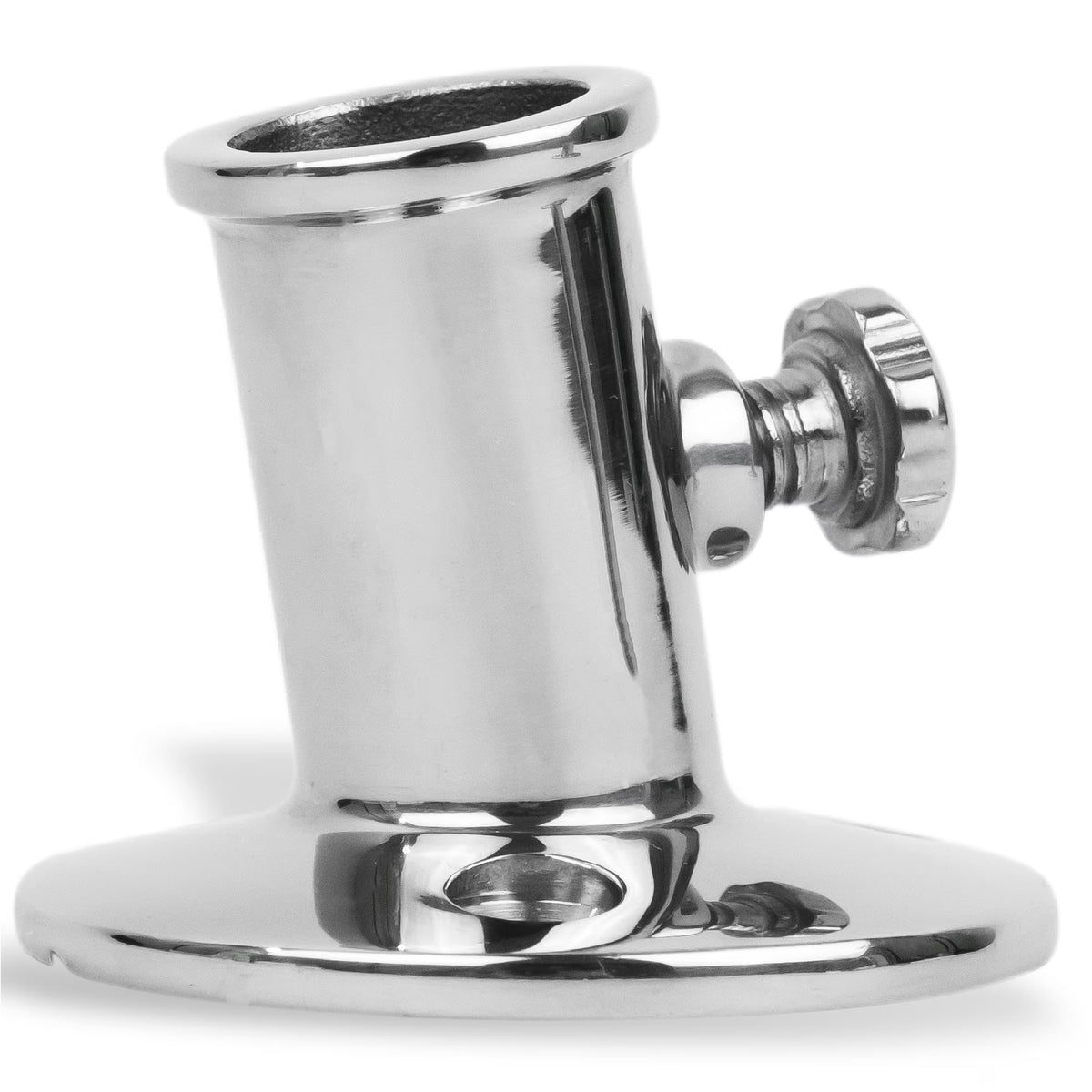 Boat Flag Pole Socket with Knob, Top Mount, Stainless Steel, Fits 3/4 Inch Poles V7691