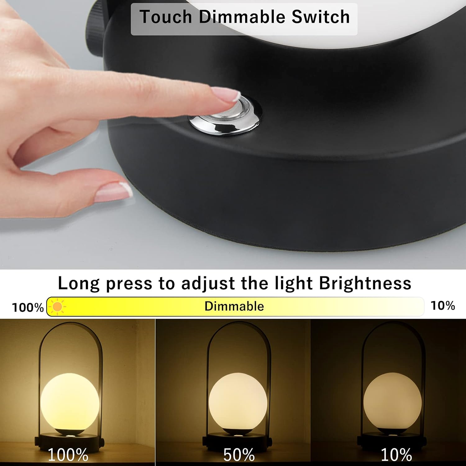 Rechargeable Cordless Table Lamp with Brightness Dimmable X318