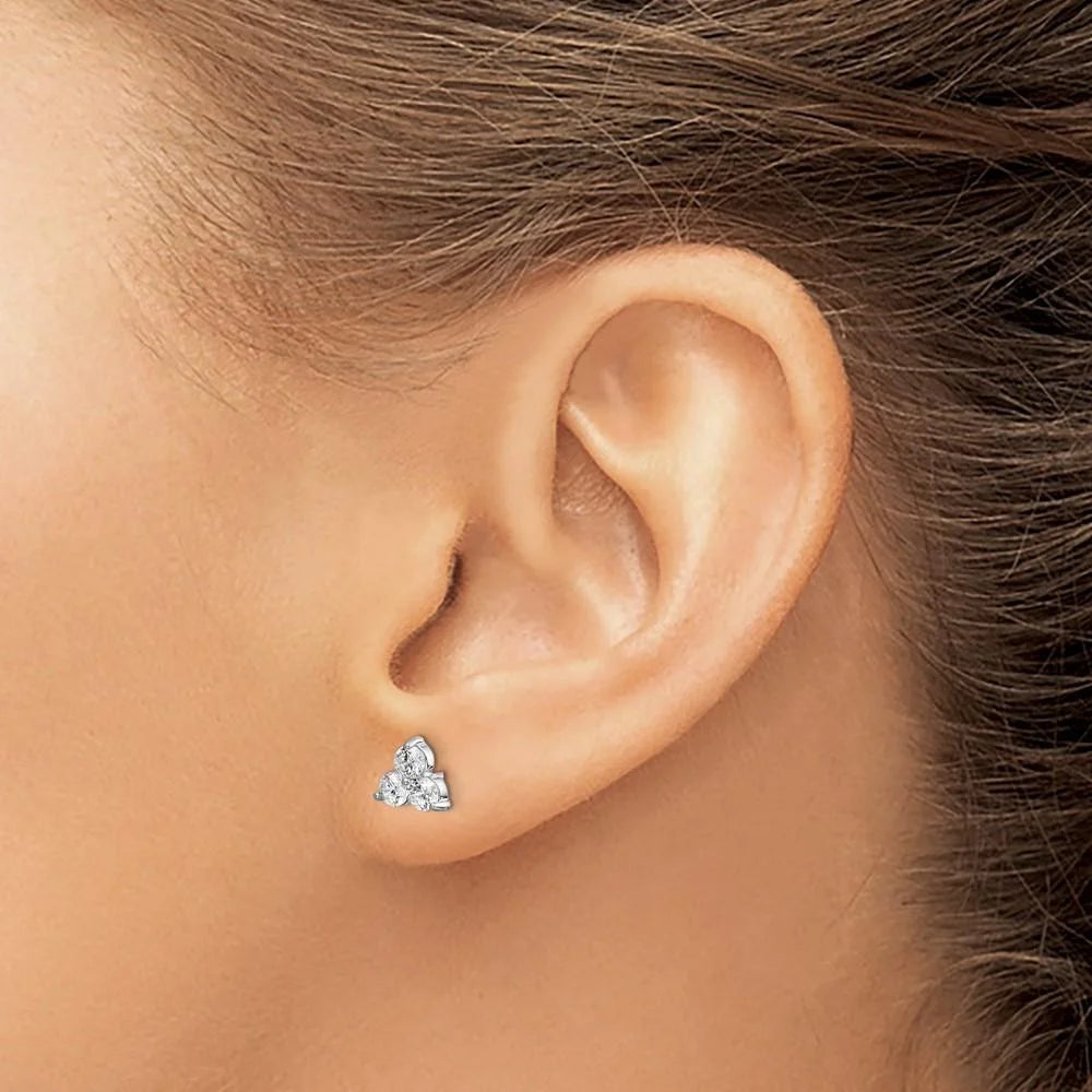 14k White Gold Lab Grown Diamond Earrings A382970