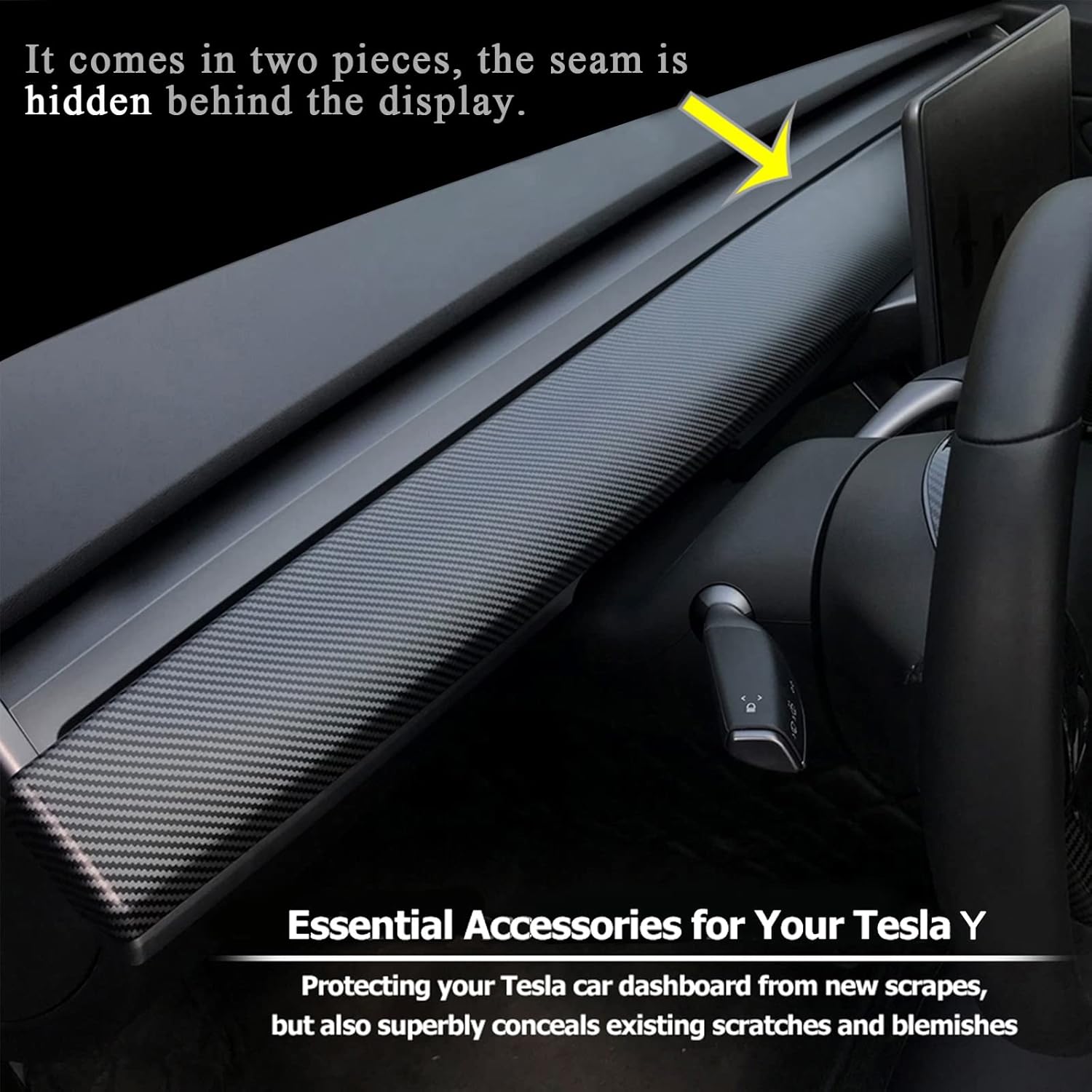 ABS Matte Carbon Fiber Pattern Dash Cover Wrap Pack of 2 E52891
