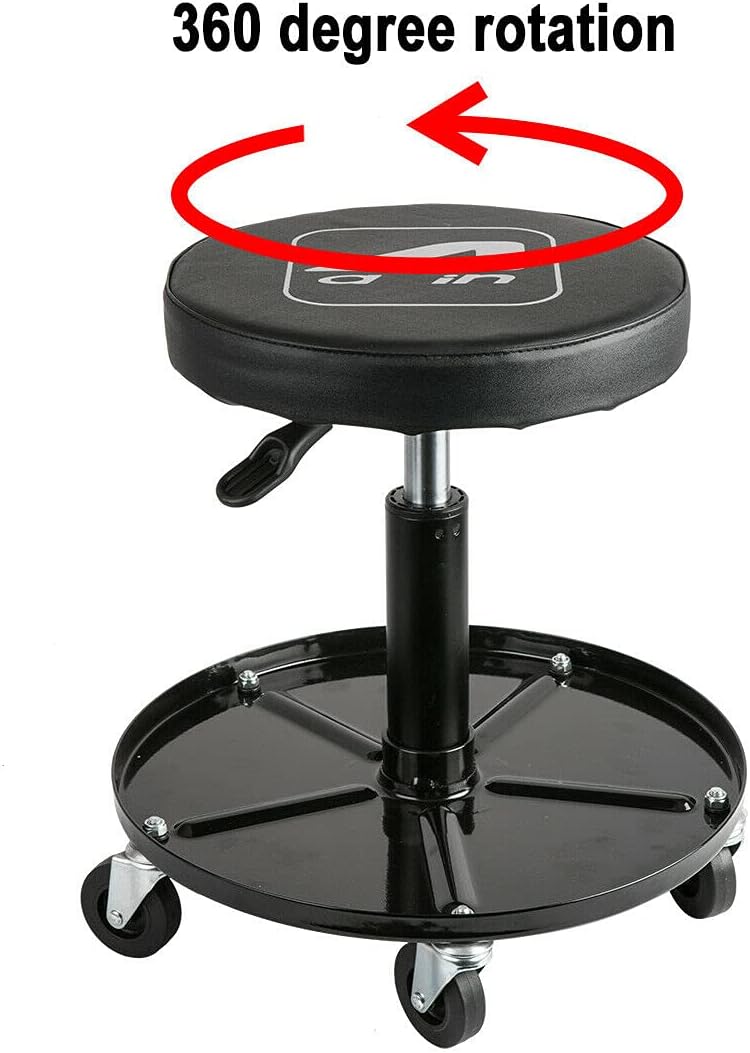 Heavy Duty Rolling Pneumatic Mechanic Stool with Tool Tray, 300lbs Pack of 2 T7945