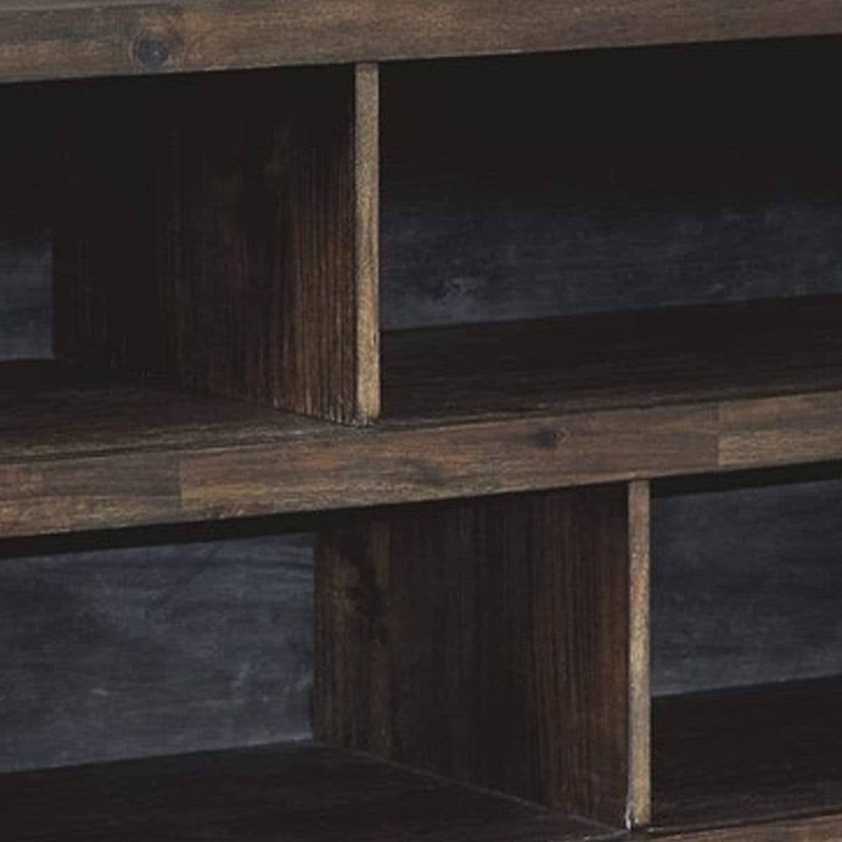 Brown 4 Open Shelf Storage Server with Round Tapered Legs Q21326