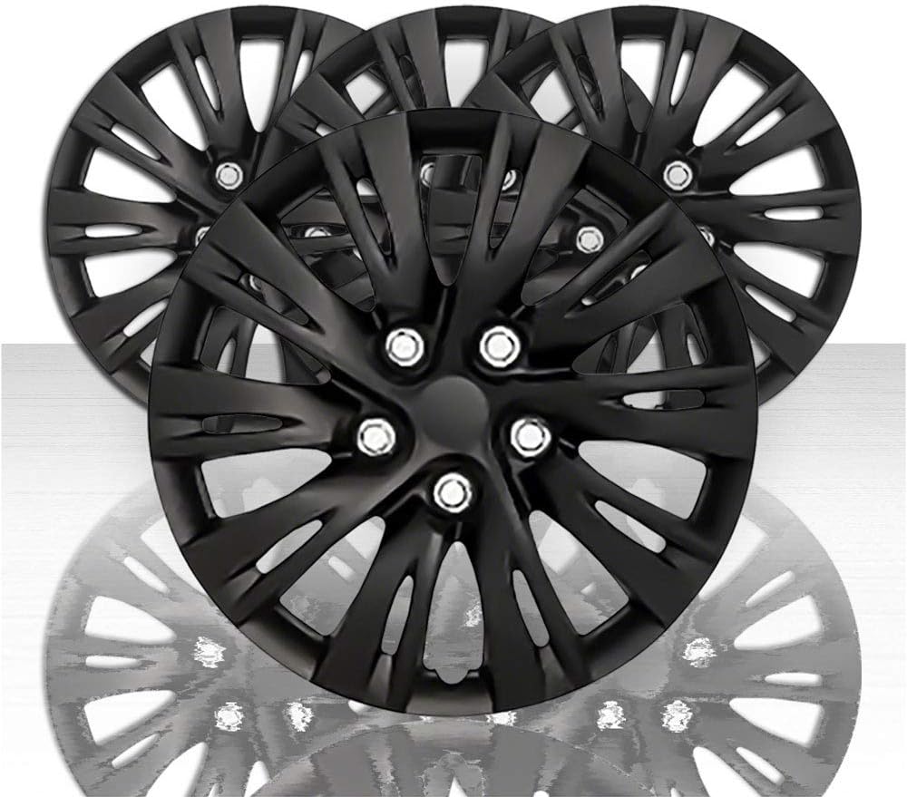 Set of 4 16 10 Split Spoke Wheel Covers Gloss Black T723655
