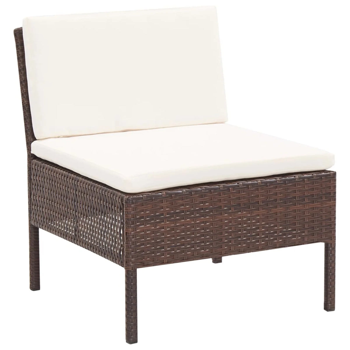 3 Piece Poly Rattan Patio Sectional Sofa Set with Ottoman T9994