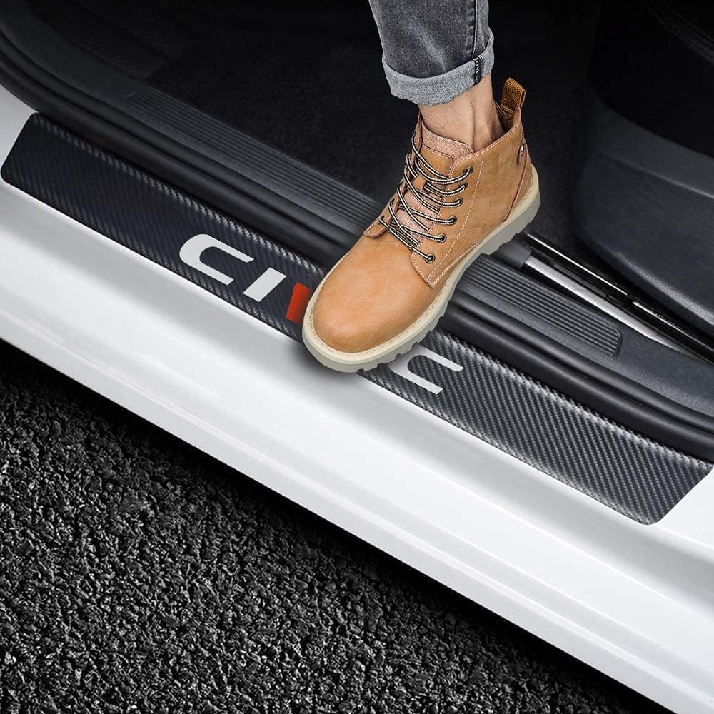 Carbon Fiber Style 4 Pack Door Entry Guard Sill Protector U778