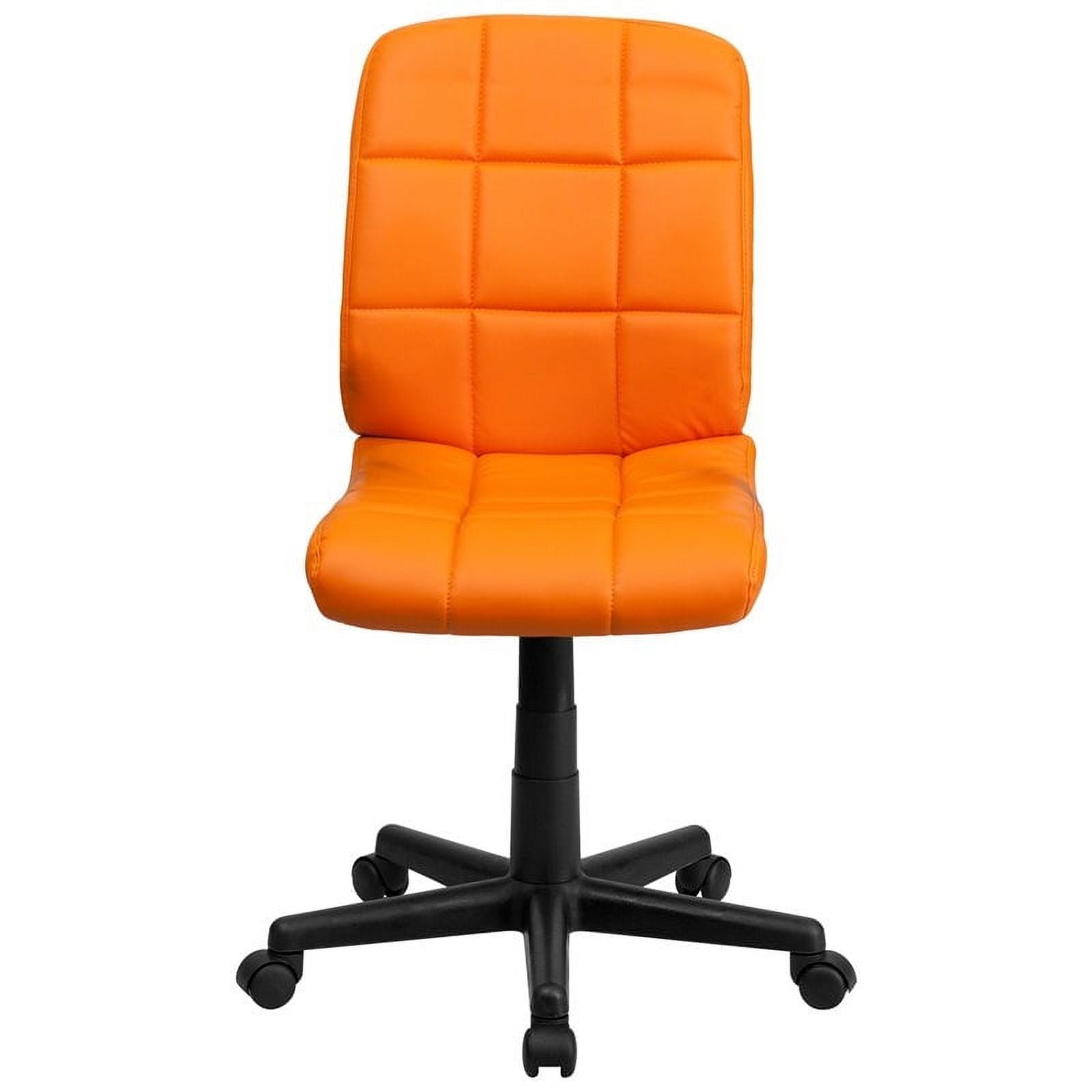Orange Vinyl Quilted/Nylon Mid-Back Office Chair U962